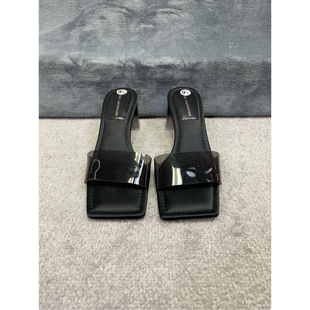 Good American Womens Block Heel Slide Sandal Black Size 9.5 NWOT - Picture 2 of 10